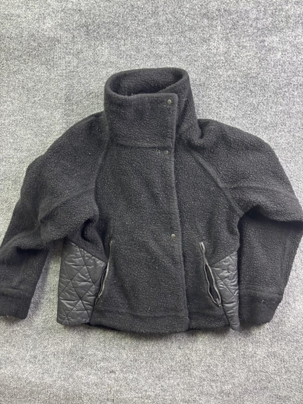 Lululemon Show Me The Sherpa Jacket Womens 6 Black Quilted Fleece Full Zip